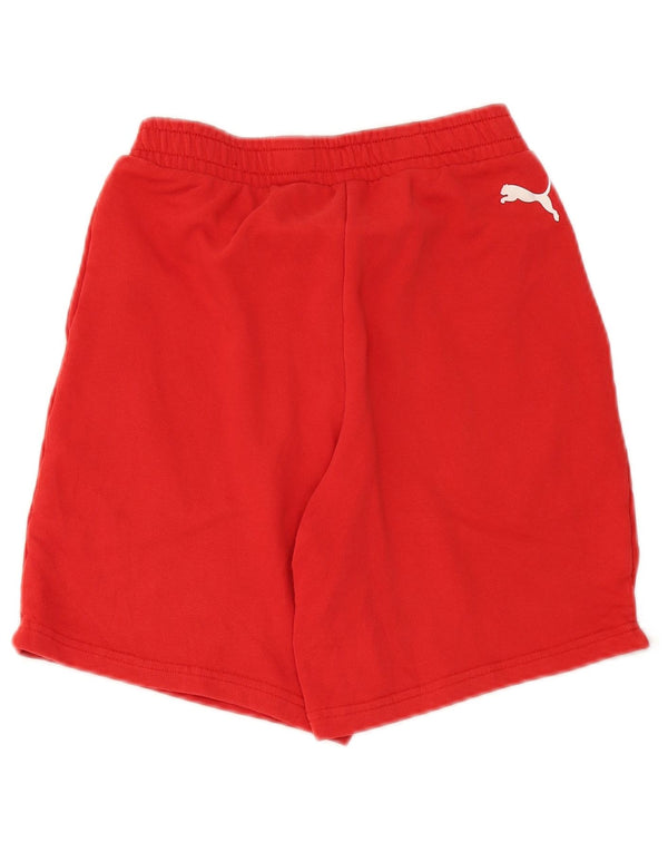 Puma Sportshorts für Jungen, 13–14 Jahre, rote Farbblock-Baumwolle