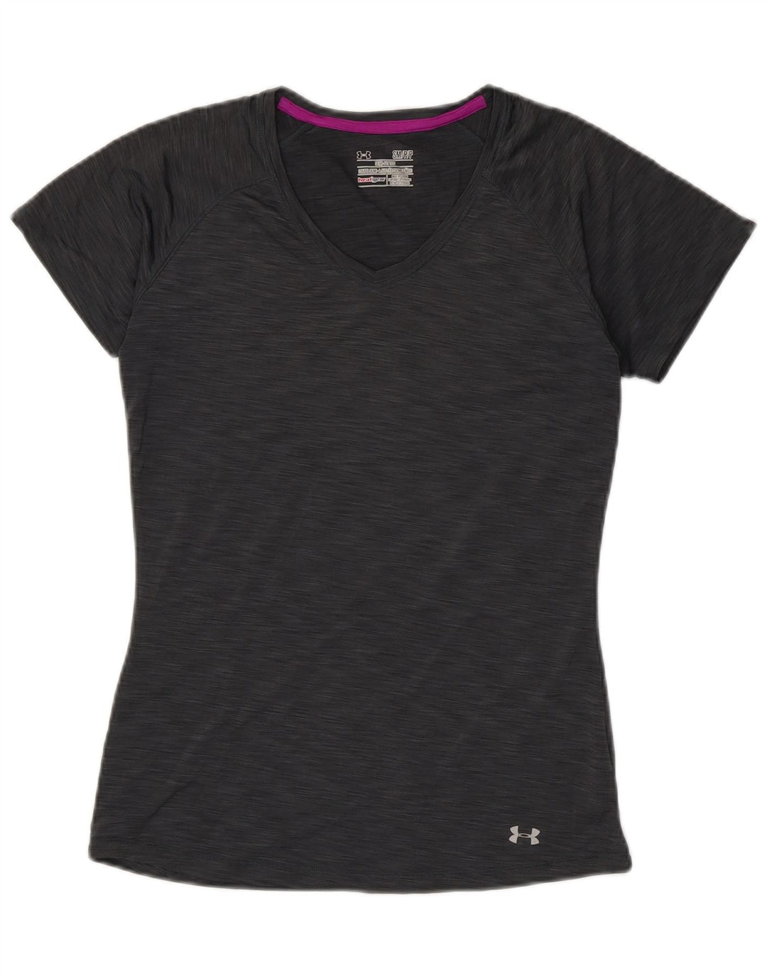 Under Armour Damen Heat Gear T-Shirt Top UK 10 Small Grau Polyester