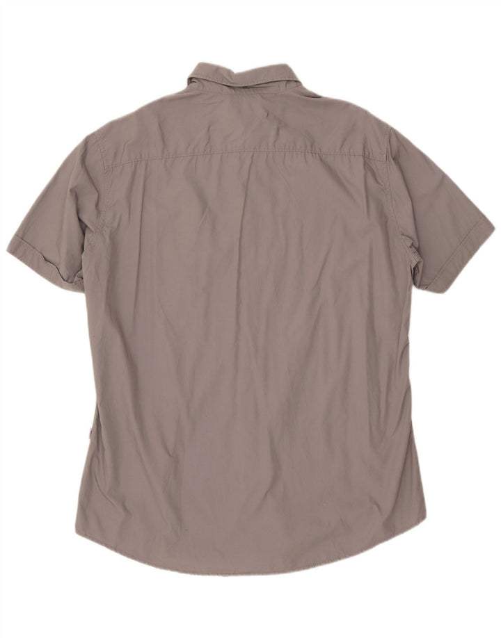 MEXX Herren Kurzarmhemd XL Grau Baumwolle
