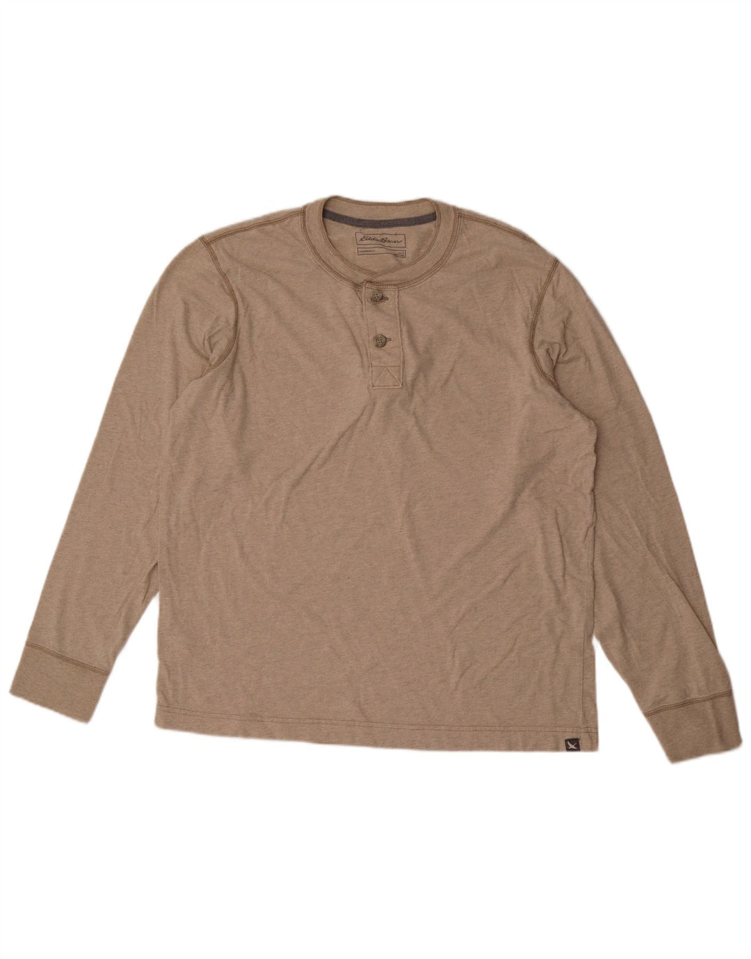 Eddie Bauer Herren-Top, langärmelig, groß, beige Baumwolle