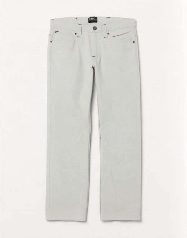 Lee Damen Zed Straight Jeans W31 L30 Weiße Baumwolle