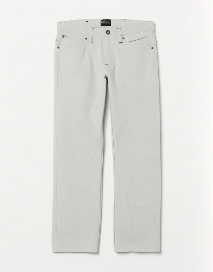 Lee Damen Zed Straight Jeans W31 L30 Weiße Baumwolle