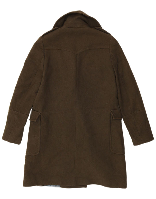 Zara Damen Zweireihiger Mantel UK 10 Small Khaki
