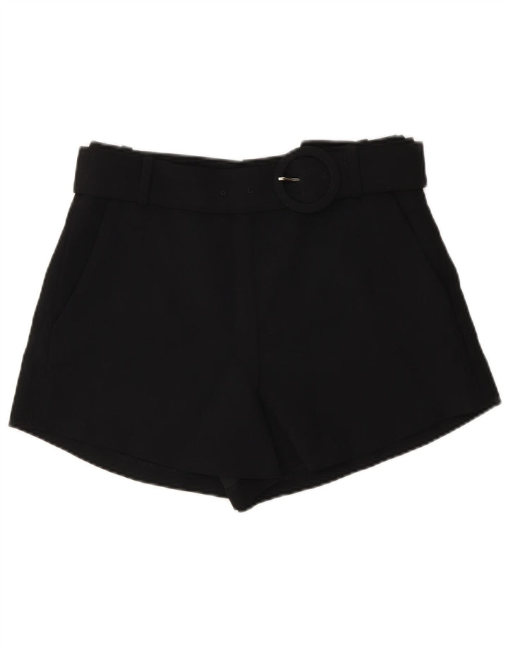 Zara Damen Chino-Shorts mit hoher Taille, Größe S, W26, Schwarz, Polyester