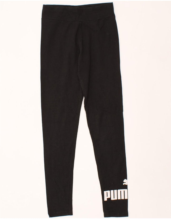 PUMA Womens Graphic Leggings UK 10 Small Black Vintage Puma and Second-Hand Puma from Messina Hembry 