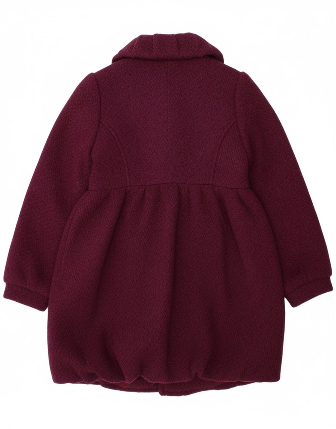BENETTON Girls Overcoat 6-7 Years Small  Purple Acrylic
