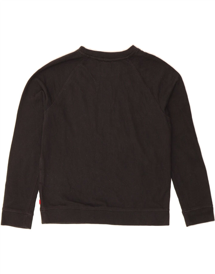 LEVI'S Womens Graphic Sweatshirt Jumper UK 14 Medium Black Cotton Vintage Levi's and Second-Hand Levi's from Messina Hembry 