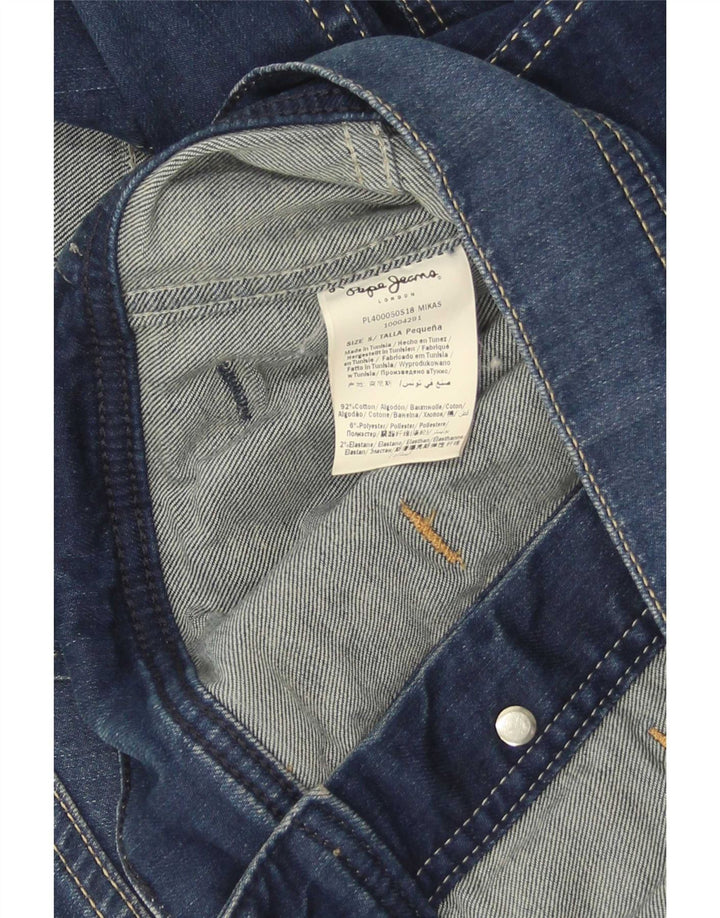 PEPE Jeans Damen Crop Denim Jacke UK 10 Small Blau Baumwolle