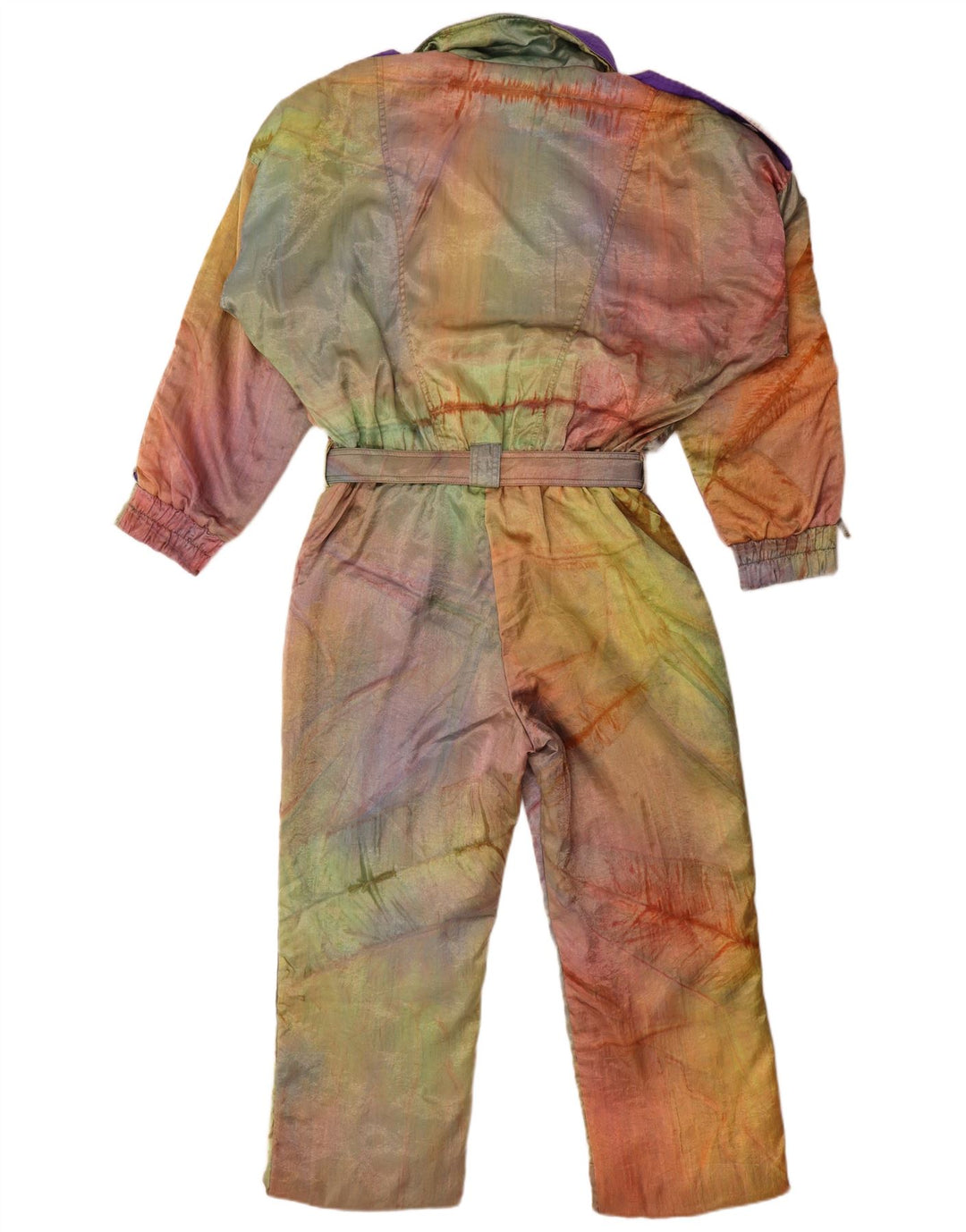 Vintage Damen Skioverall in Übergröße, EU 42, groß, mehrfarbig, Batikfärbung