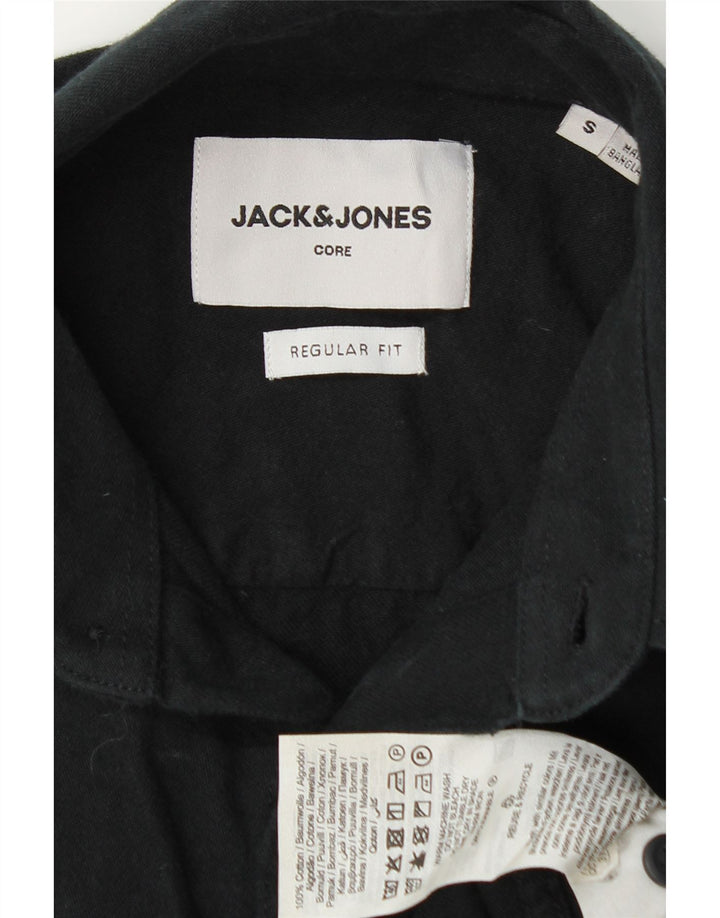 Jack & Jones Herren Regular Fit Kurzarmhemd Small Schwarz Baumwolle
