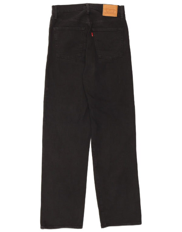 Levi's Damen Ribcage Straight Jeans W27 L29 Schwarze Baumwolle