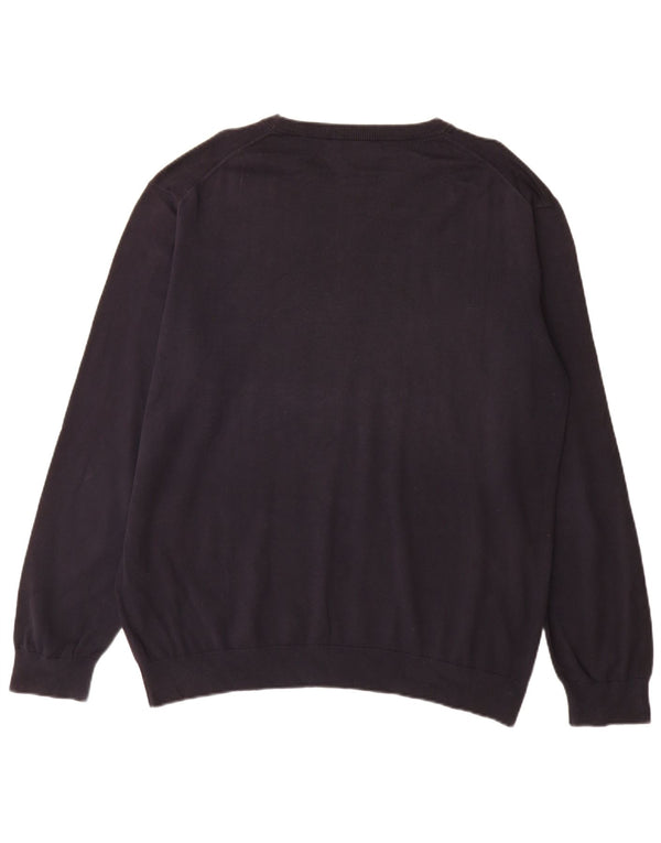 Gant Herren-Pullover mit U-Boot-Ausschnitt, 2XL, marineblaue Baumwolle