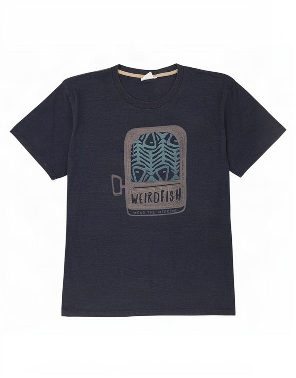 Weird Fish Herren Grafik T-Shirt Top 3XL Marineblau Baumwolle