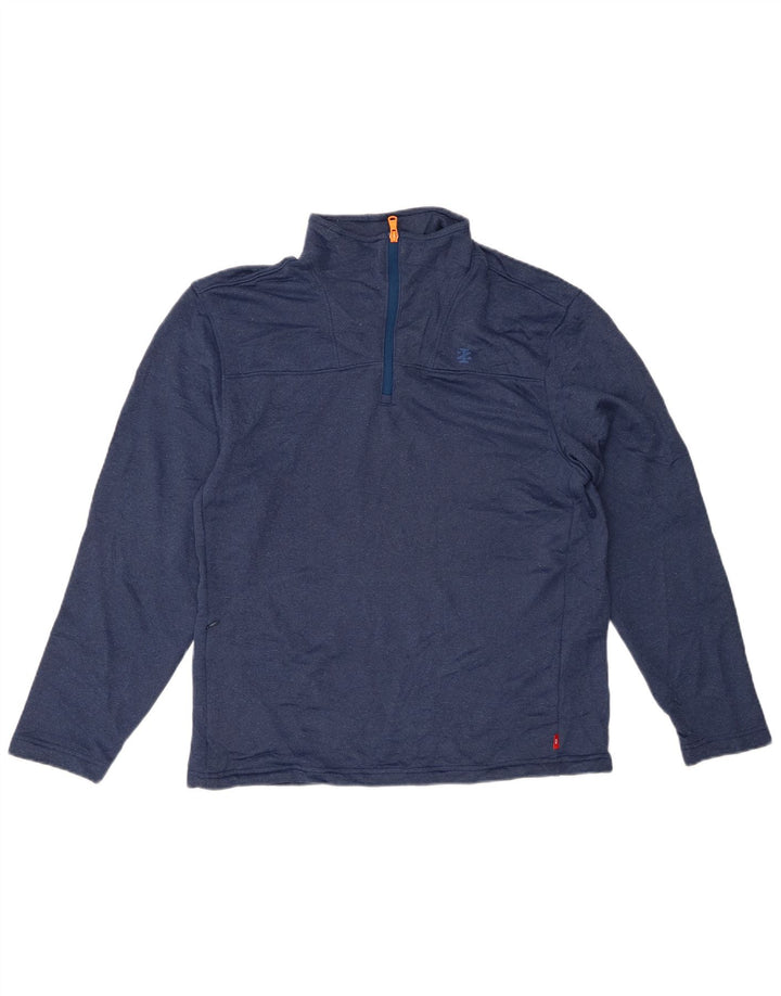 Izod Herren-Oberteil mit Reißverschluss, langärmlig, klein, Marineblau, Polyester