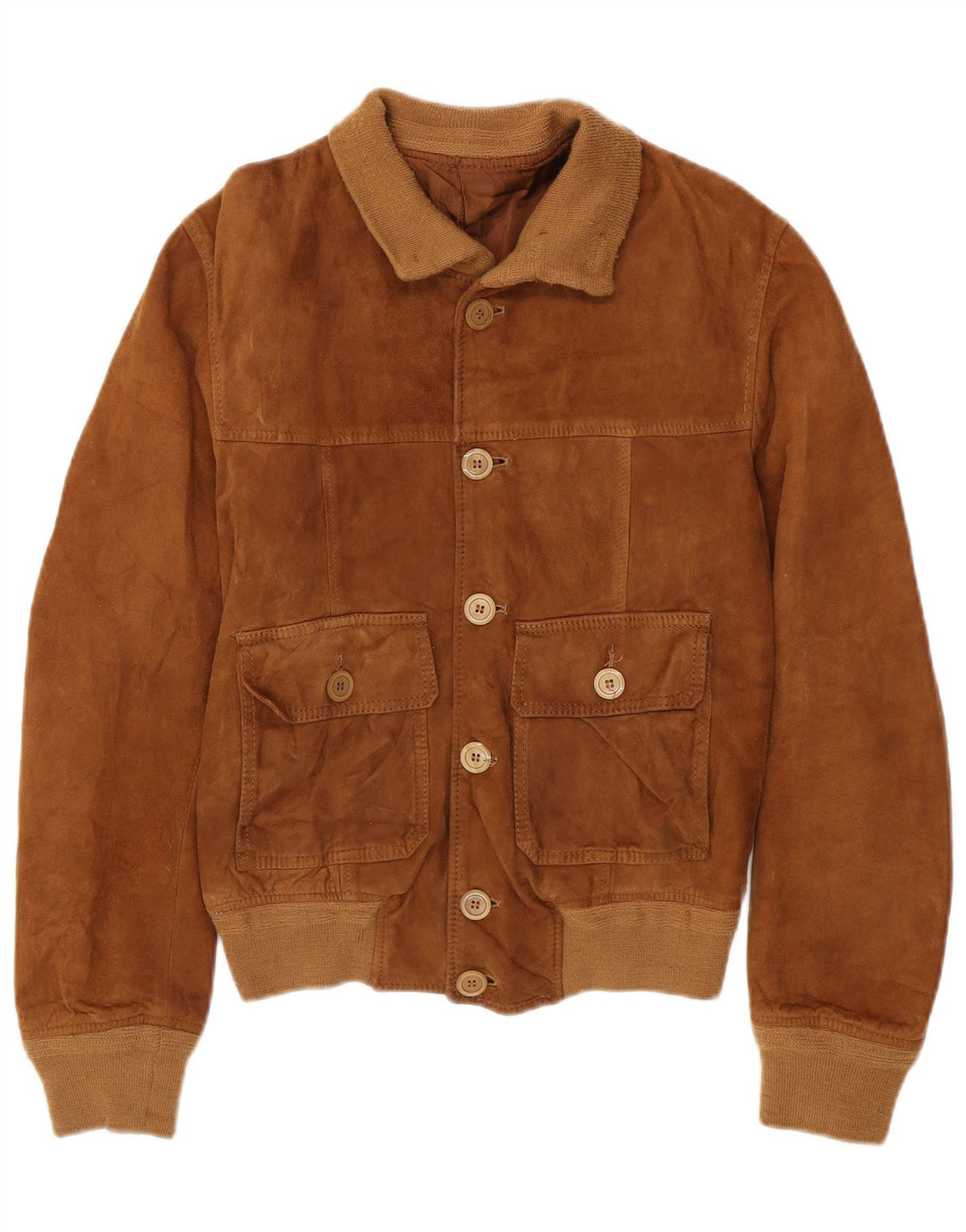 VINTAGE Herren Wildlederjacke UK 36 Small Brown