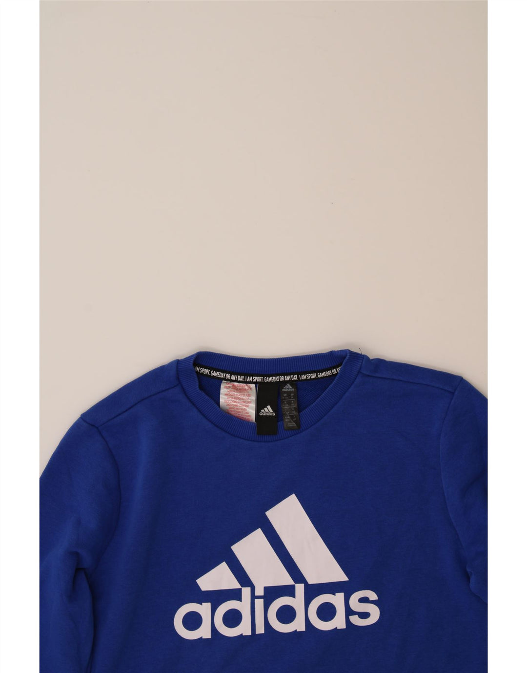 ADIDAS Boys Graphic Sweatshirt Jumper 10-11 Years  Blue Cotton Vintage Adidas and Second-Hand Adidas from Messina Hembry 