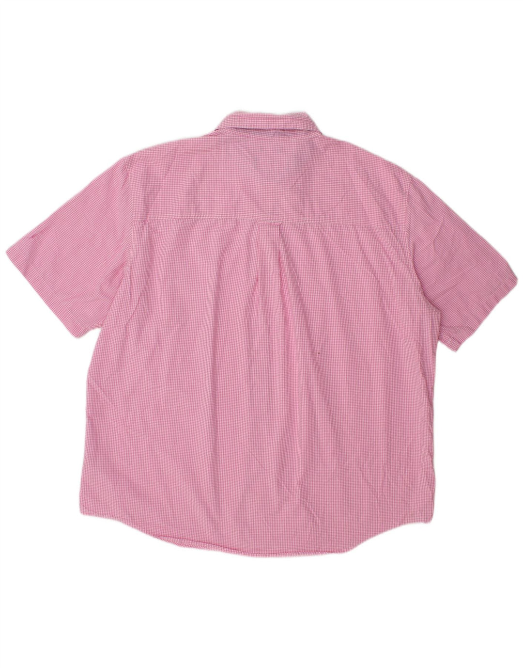 Chaps Herren Kurzarmhemd 2XL Pink Gingham Baumwolle