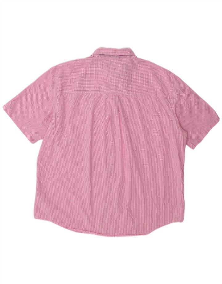 Chaps Herren Kurzarmhemd 2XL Pink Gingham Baumwolle