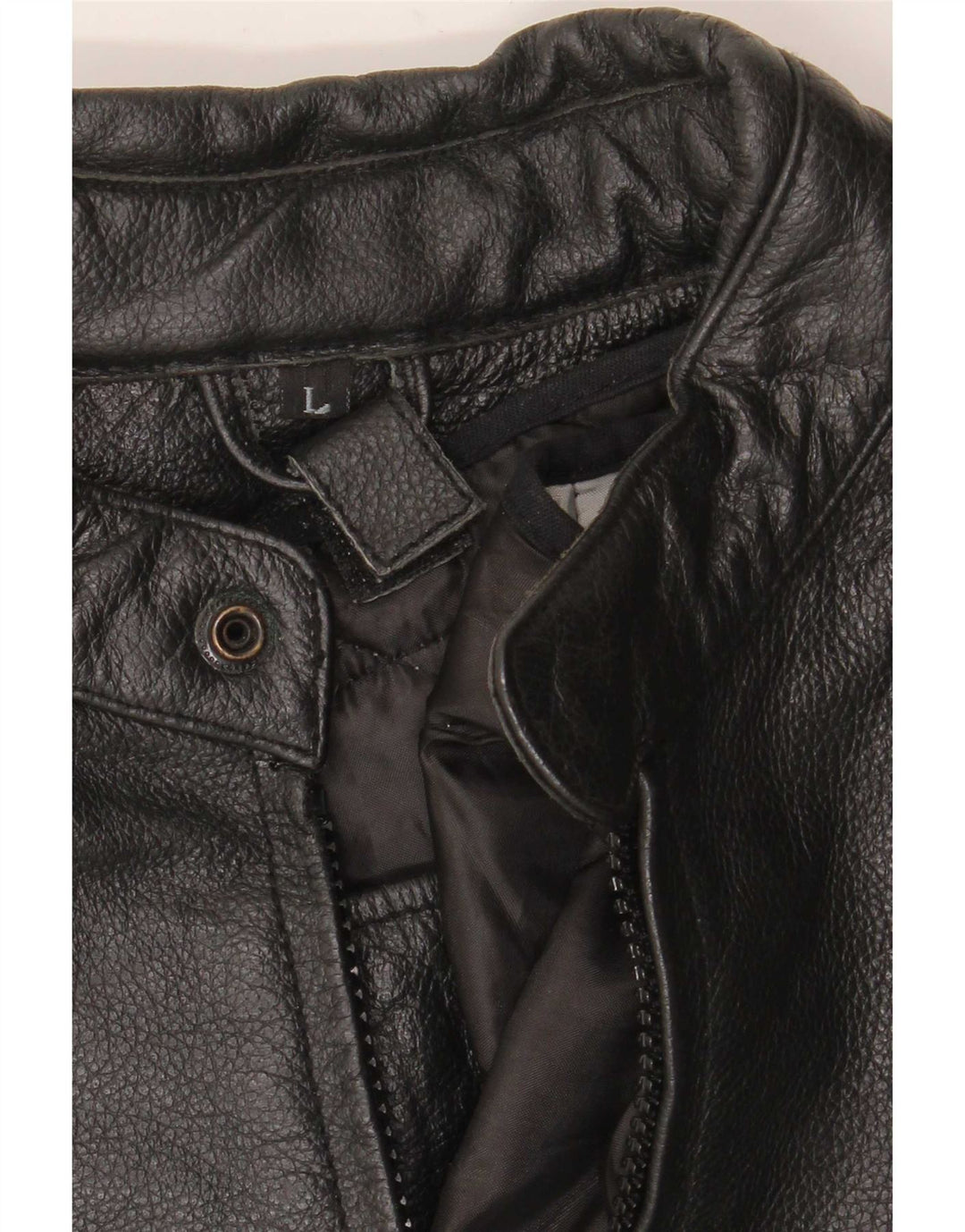 Vintage Damen Leder Racer Jacke UK 16 Large Schwarz