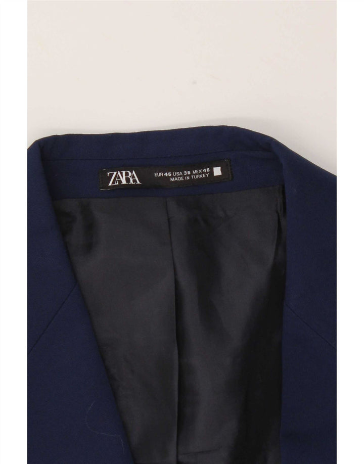 Zara Herren-Blazer mit 2 Knöpfen, EU 46, klein, Marineblau