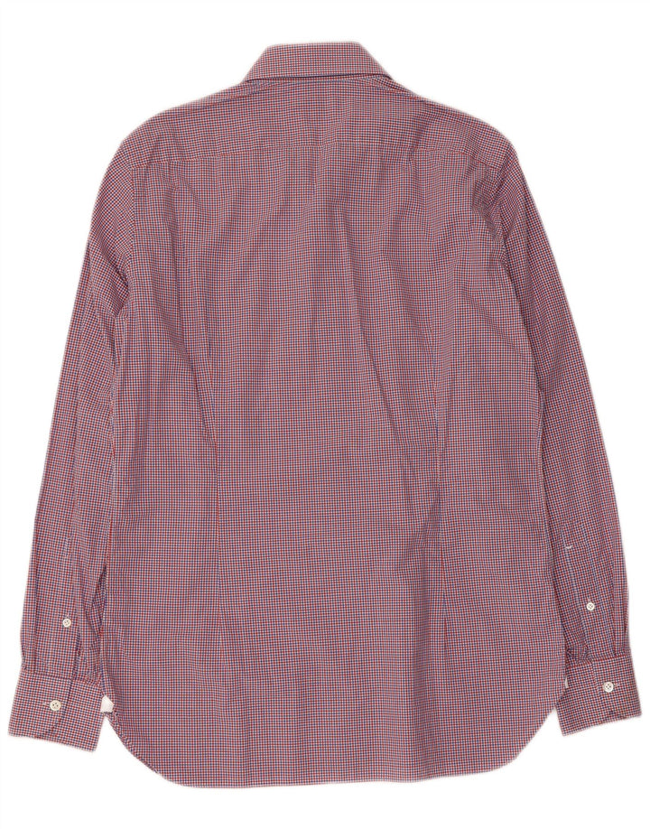 BORRELLI Herrenhemd Größe 39 15 1/2 Medium Mehrfarbig karierte Baumwolle
