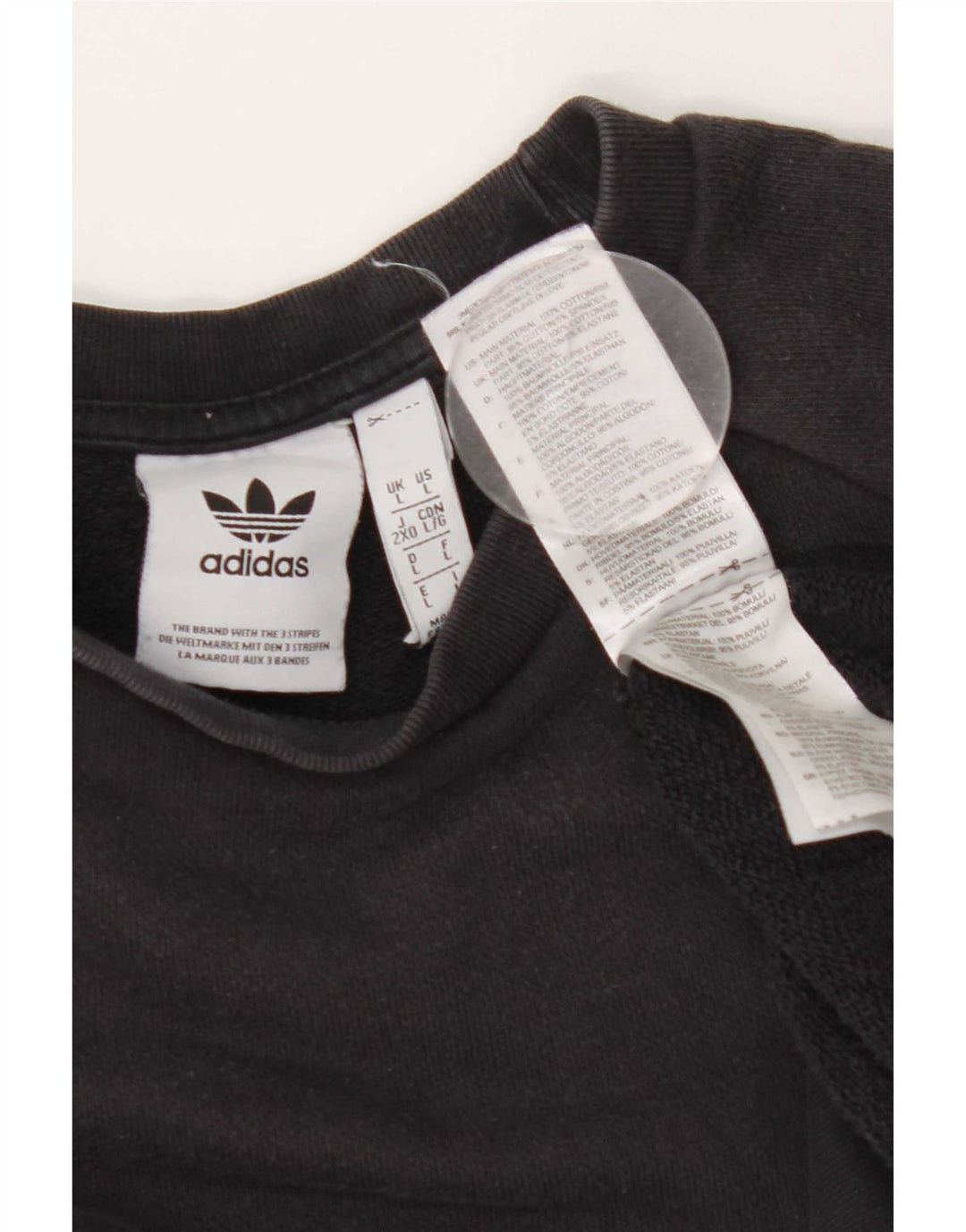 Adidas Herren Sweatshirt Pullover Large Schwarz Baumwolle