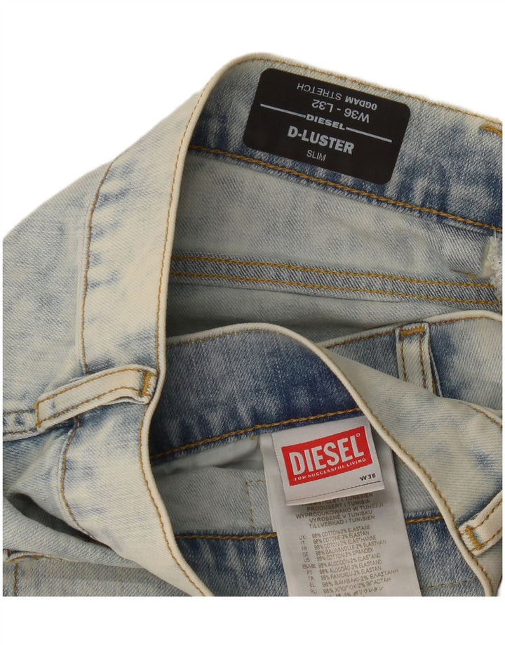 Diesel Herren D-Luster Stretch Slim Jeans W36 L32 Blaue Baumwolle