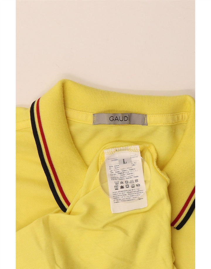 GAUDI Herren Poloshirt Große gelbe Baumwolle