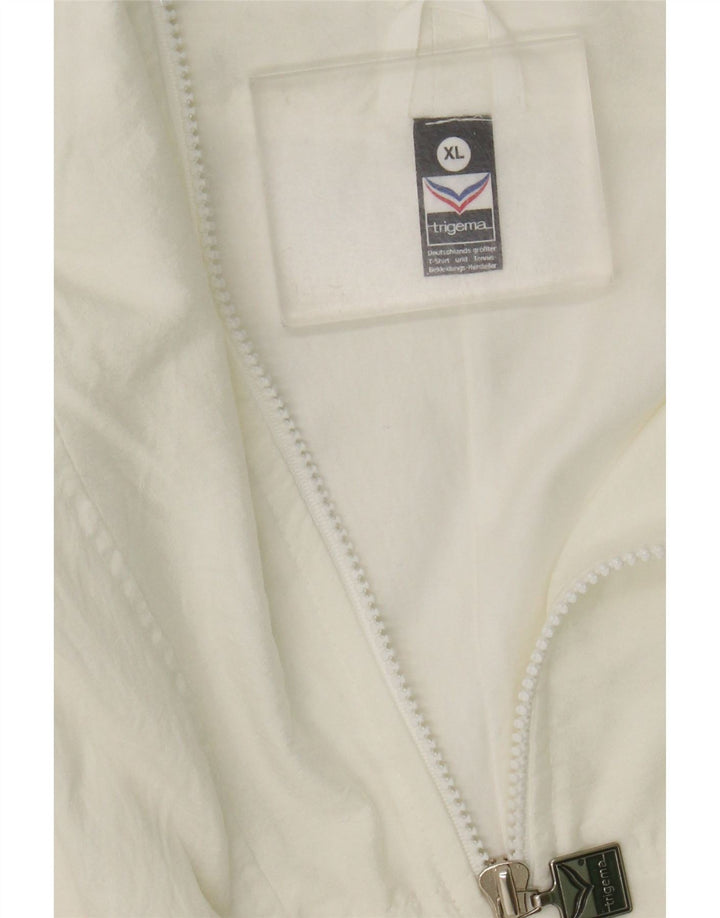 Trigema Herren-Trainingsanzug-Oberteil, Jacke, XL, weißes Nylon