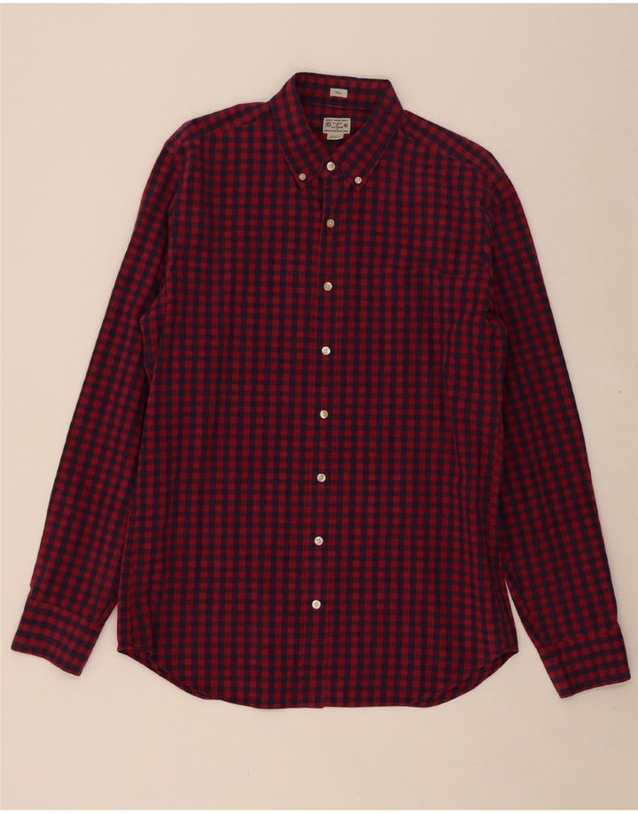 J. CREW Mens Tailored Shirt Large Red Check Cotton Vintage J. Crew and Second-Hand J. Crew from Messina Hembry 