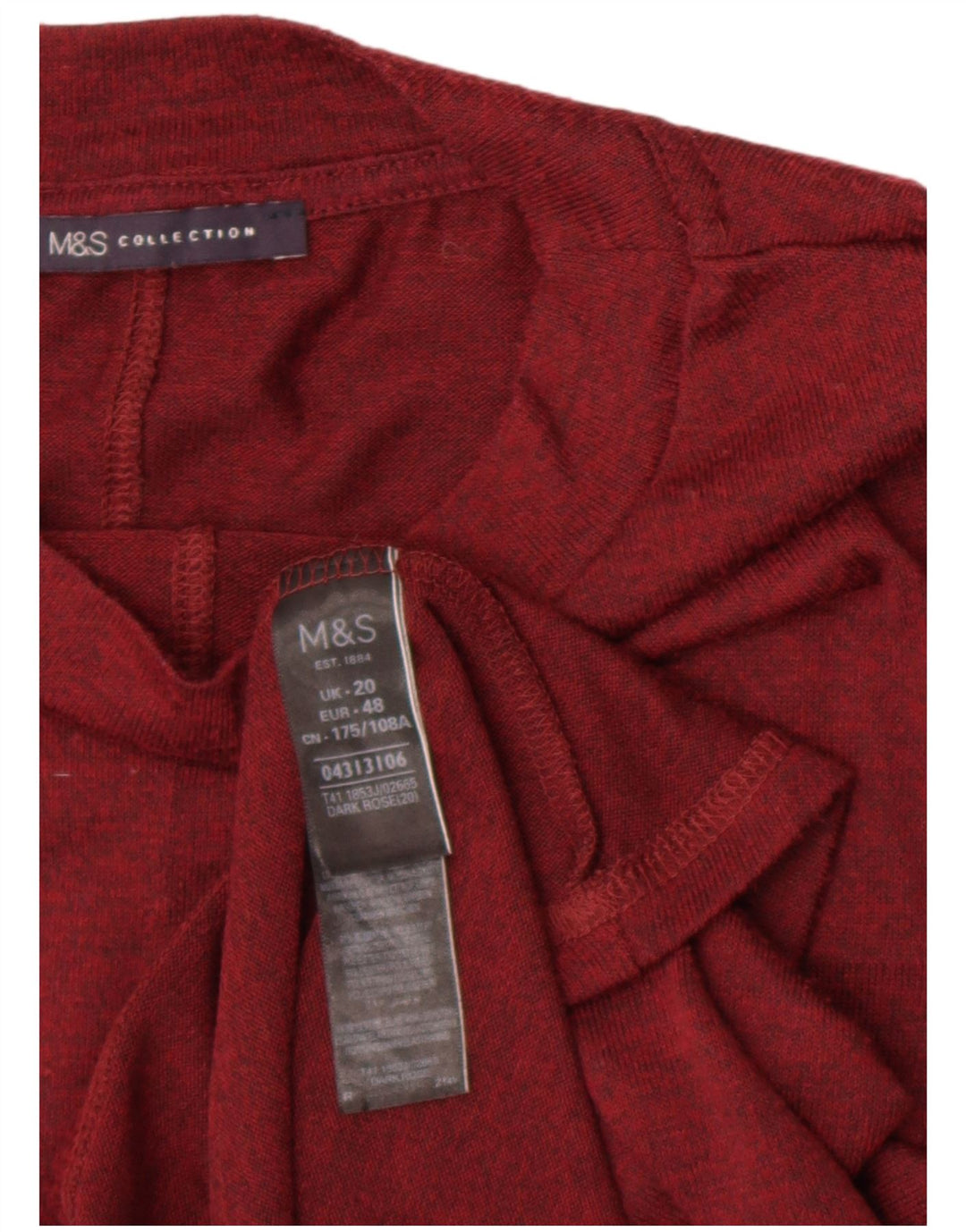 Marks & Spencer Damen-Top, 3/4-Ärmel, UK 20 2XL, Burgunderrot, Polyester