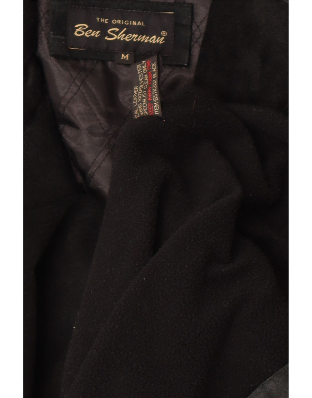 Ben Sherman Herren Wildleder-Windbreaker-Mantel UK 38 Mittelschwarzes Leder