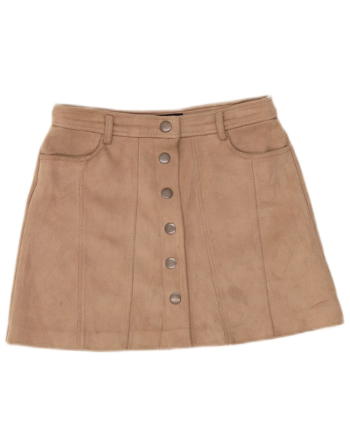 Zara Damen Minirock Small W27 Braunes Polyester