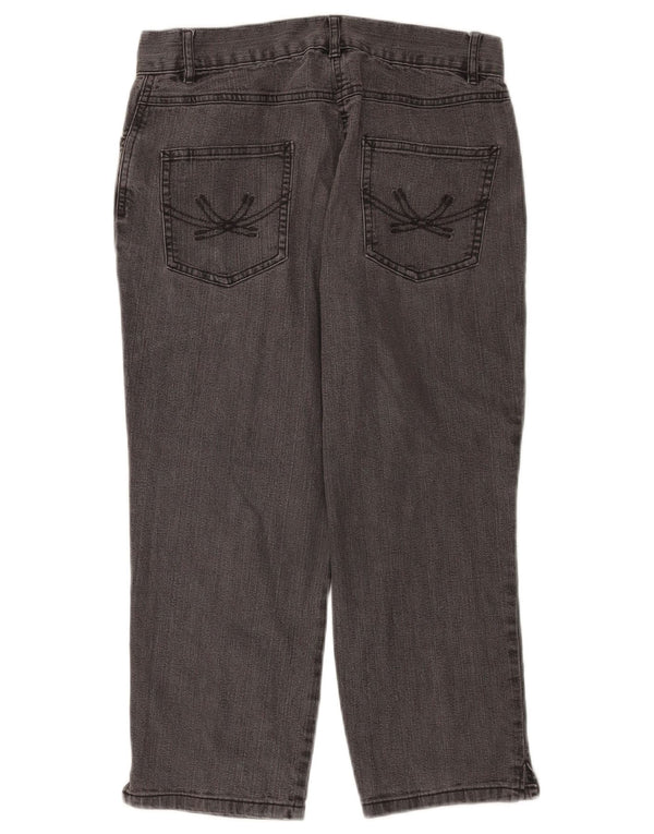 Marks & Spencer Damen Capri-Jeans UK 10 Small W28 L21 Schwarze Baumwolle