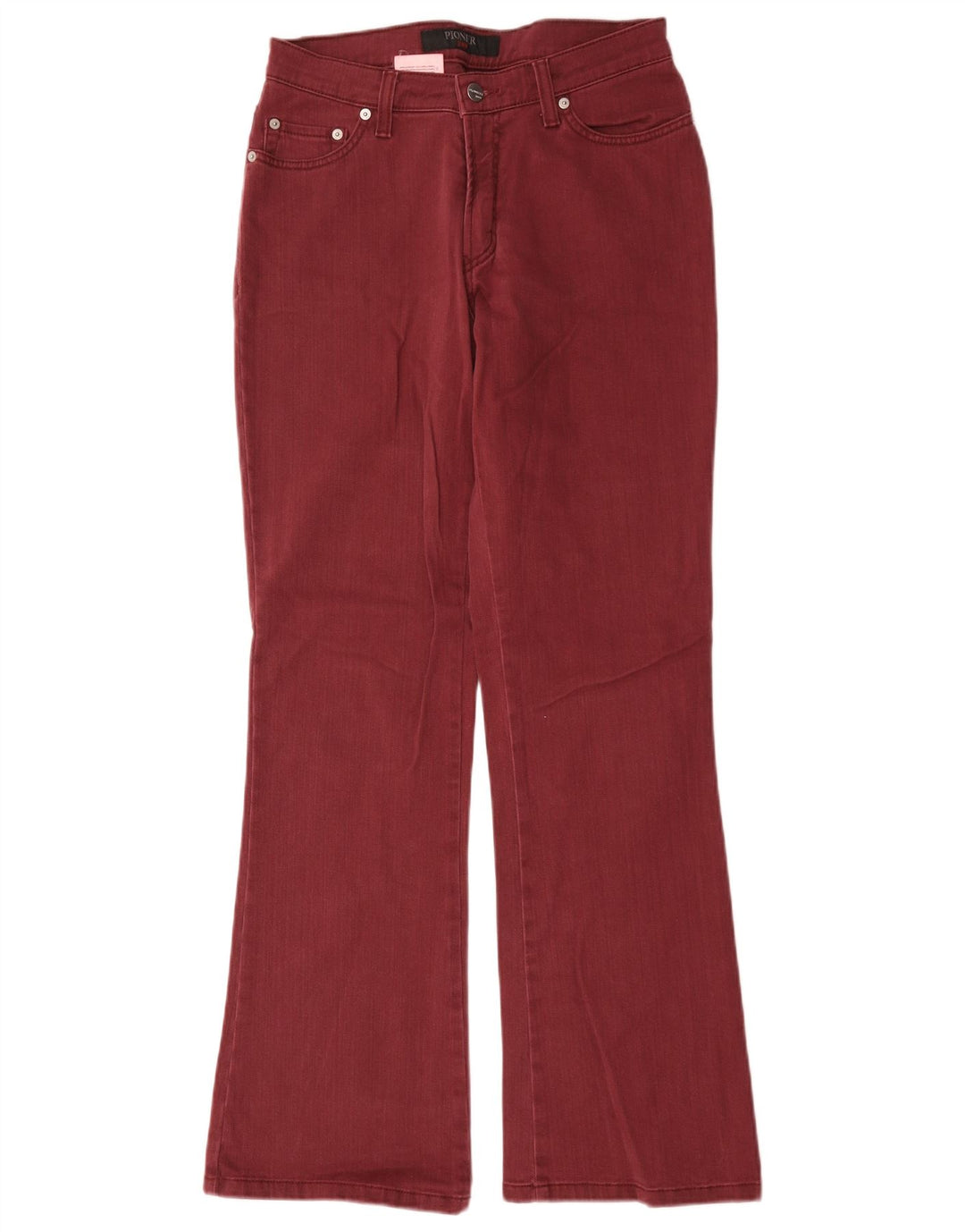 Pioneer Damen Bootcut Jeans IT 42 Medium W30 L31 Burgund Baumwolle