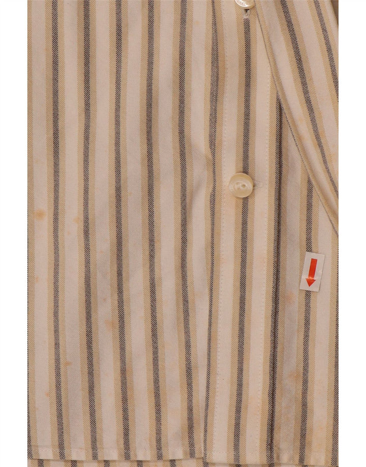 TIMBERLAND Herrenhemd 2XL Beige gestreifte Baumwolle