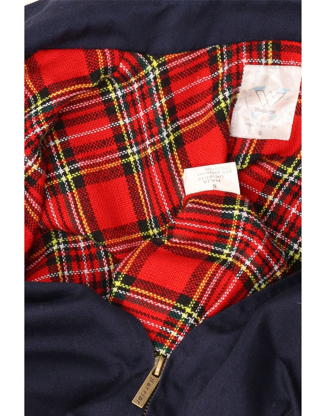 Vintage Herren Bomberjacke UK 36 Small Marineblau Polyester