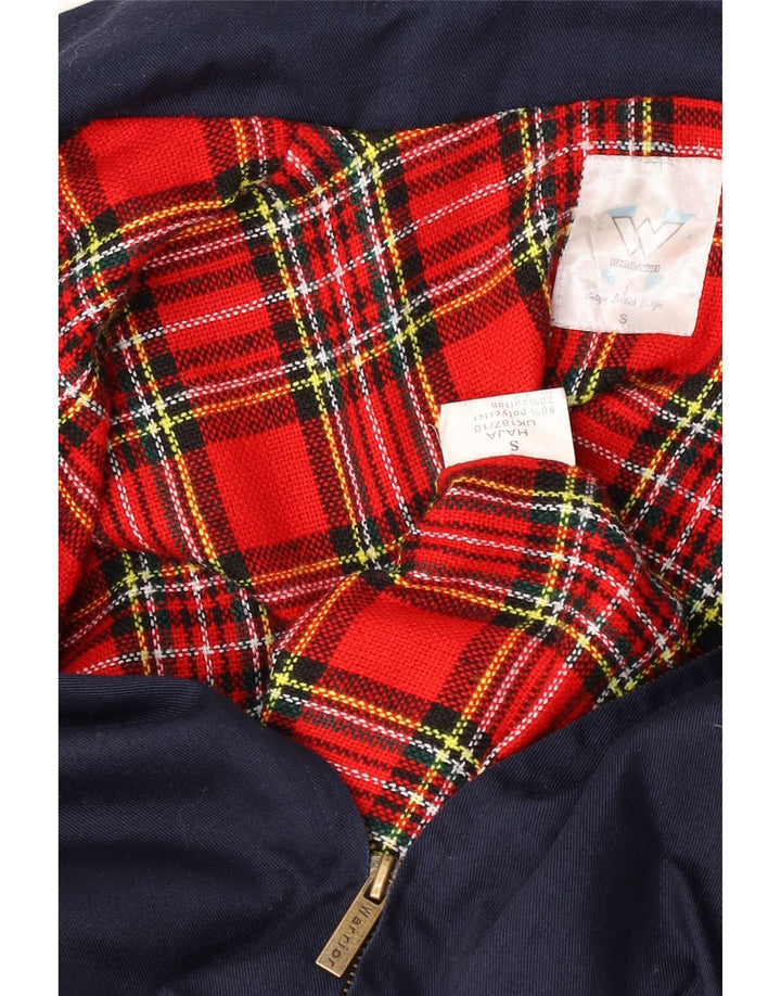 Vintage Herren Bomberjacke UK 36 Small Marineblau Polyester