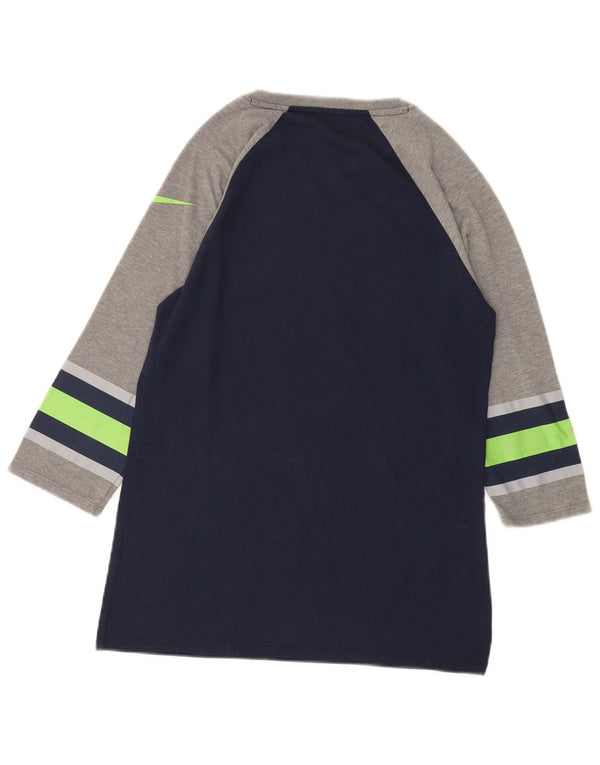 Nike Herren Seattle Seahawks Grafik-Oberteil mit 3/4-Ärmeln, Größe S, Marineblau
