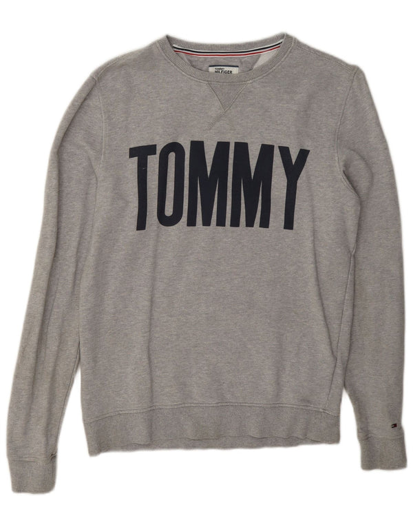 Tommy Hilfiger Herren-Sweatshirt mit Grafik, klein, grau meliert, Baumwolle