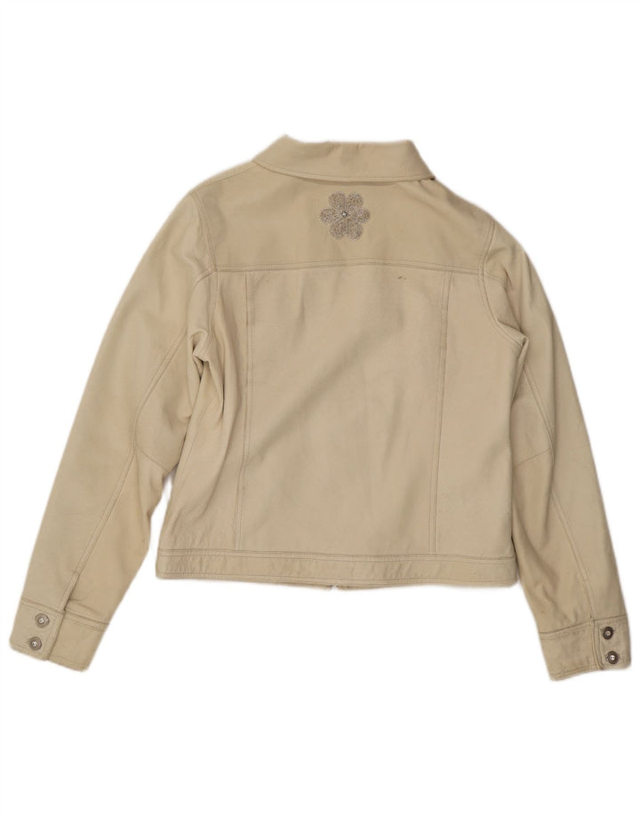 Conbipel Damen Lederjacke IT 46 Large Off White Leder