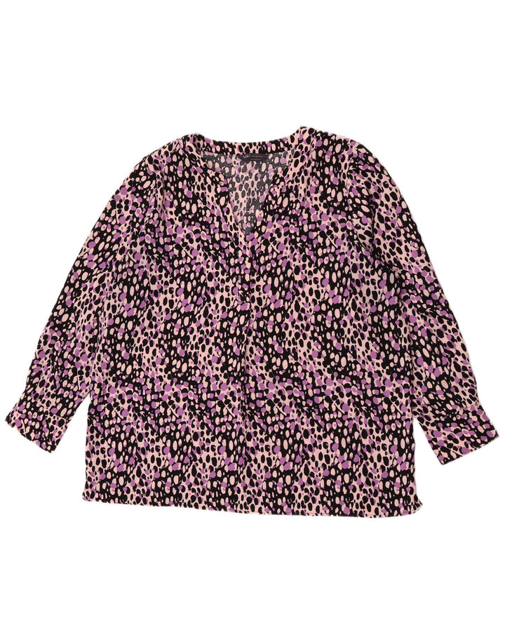 MARKS & SPENCER Damen Bluse Top UK 18 XL Mehrfarbiger Tierdruck