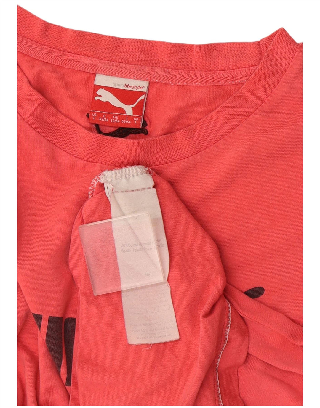 Puma Herren Grafik T-Shirt Top Große rote Baumwolle