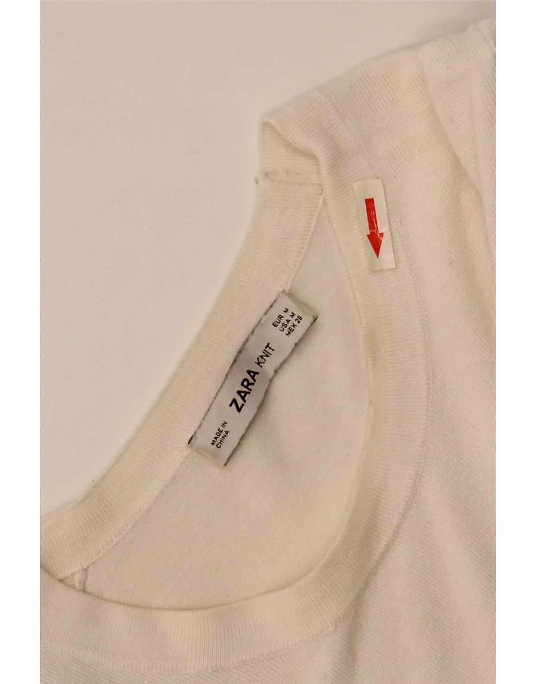 Zara Damen-Pullover mit U-Boot-Ausschnitt, UK 12, mittelweiße Viskose