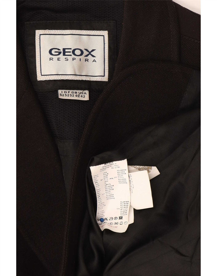 Geox Herren Respira 3-Knopf-Blazerjacke UK 42 XL Schwarze Wolle