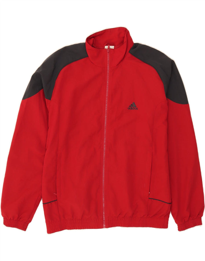 ADIDAS Mens Tracksuit Top Jacket UK 40/42 Medium Red Colourblock Polyester Vintage Adidas and Second-Hand Adidas from Messina Hembry 