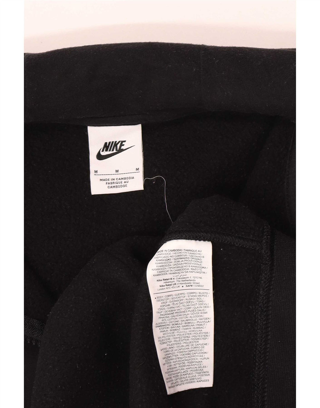 Nike Herren-Kapuzenpullover mit Reißverschluss, mittelschwarz, Baumwolle