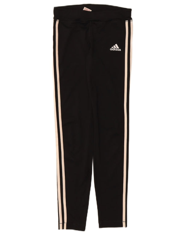 ADIDAS Climalite-Leggings für Mädchen, 13–14 Jahre, groß, schwarzes Polyester