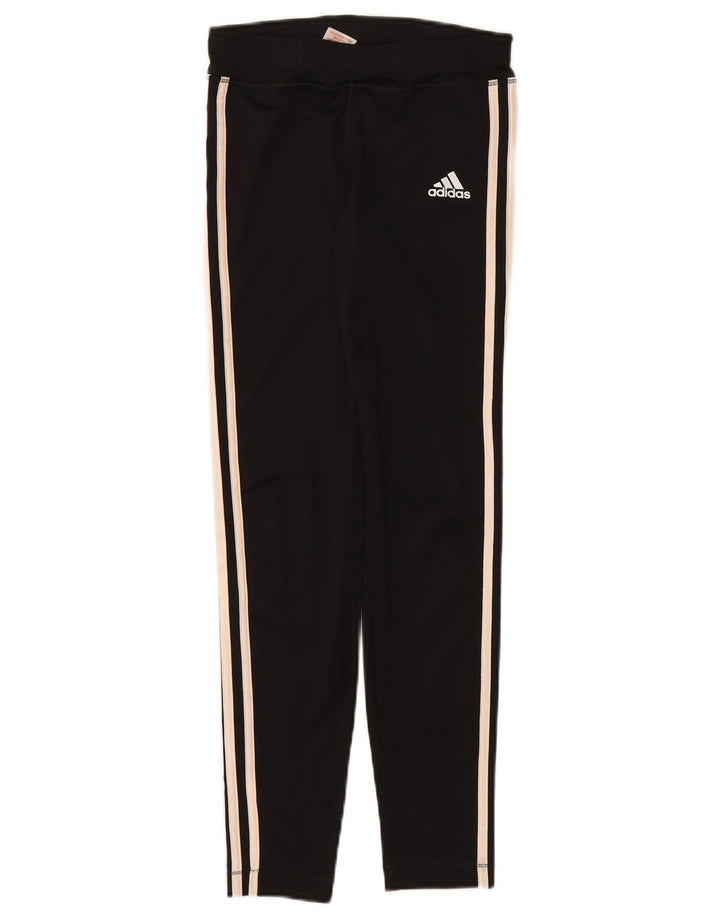 ADIDAS Climalite-Leggings für Mädchen, 13–14 Jahre, groß, schwarzes Polyester