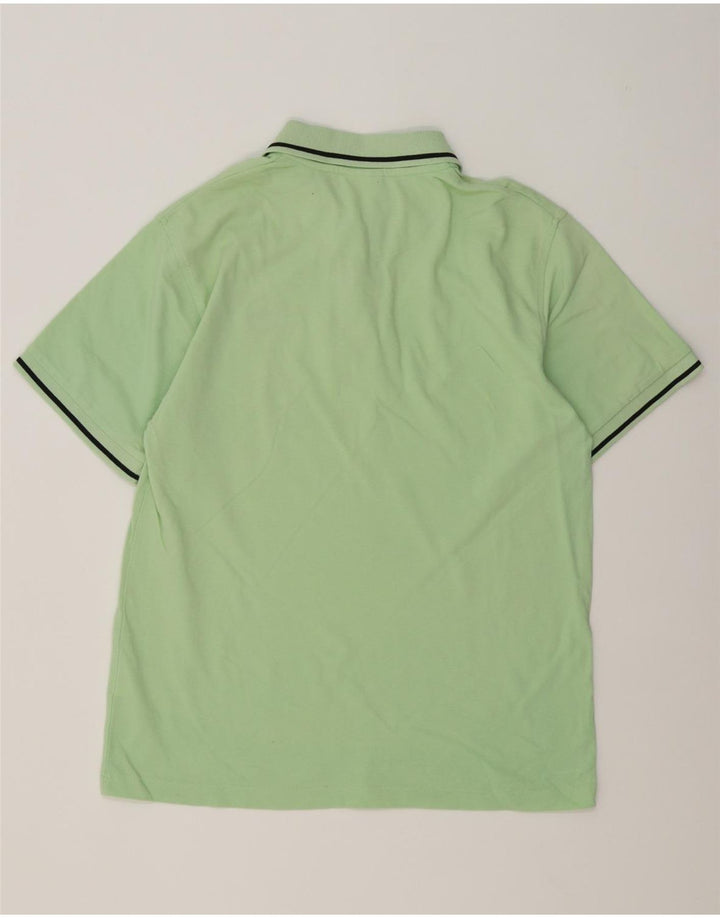 Umbro Herren-Poloshirt aus mittelgrüner, gestreifter Baumwolle